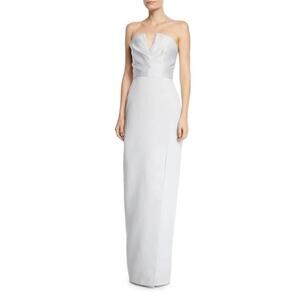 NWT Jay Godfrey Gray Strapless Front Slit Darcy Maxi Gown Dress Size 4